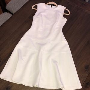 Calvin Klein white rehearsal dinner dress
